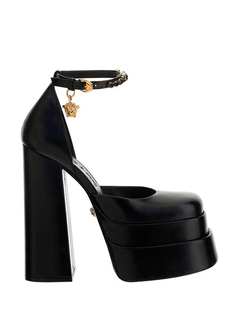 versace nero oro 1974969|VERSACE Medusa Platform Sandals in Nero & Oro .